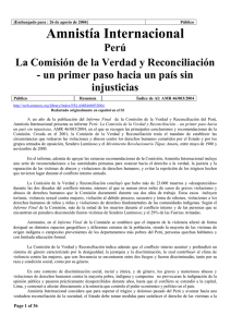 Perú. La Comisión de la Verdad y Reconciliación