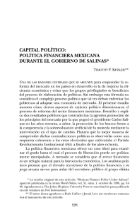 capital político: política financiera mexicana durante el gobierno de