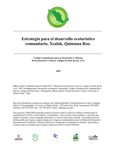 Estrategia para el desarrollo ecoturistico comunitario, Xcalak