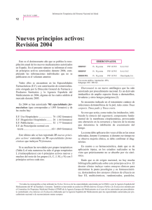 Nuevos principios activos: Revisión 2004