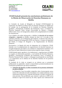 Conclusiones - CEAR-Euskadi. Comisión de Ayuda al Refugiado en