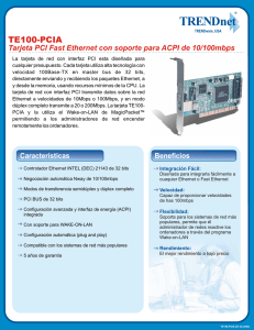 Tarjeta PCI Fast Ethernet con soporte para ACPI de 10