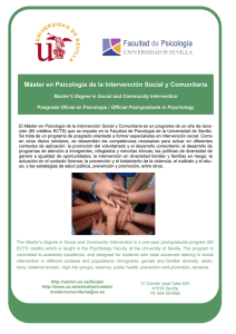 Máster en Psicología de la Intervención Social y Comunitaria