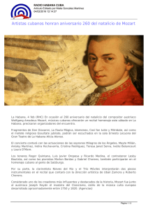 Artistas cubanos honran aniversario 260 del natalicio de Mozart