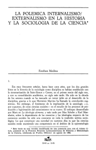 La polémica internalismo/externalismo. Medina, Esteban (REIS Nº