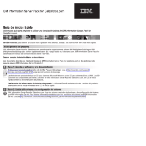 IBM Information Server Pack for Salesforce.com Guía de inicio rápido