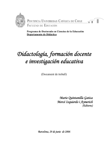 Didactología, formación docente e investigación educativa