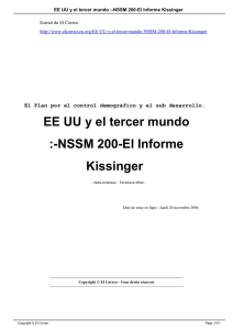 EE UU y el tercer mundo :-NSSM 200-El Informe Kissinger