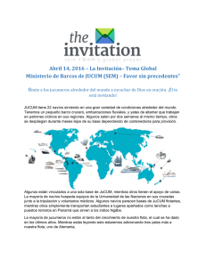 Abril 14, 2016 – La Invitación– Tema Global Ministerio de Barcos de J
