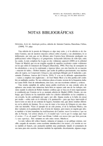 Notas bibliográficas - Revista de Filología Española