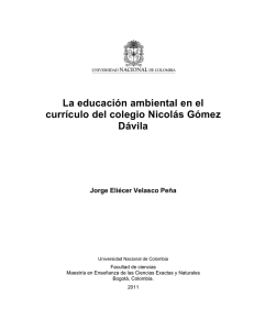 La educación ambiental en el currículo del colegio Nicolás Gómez