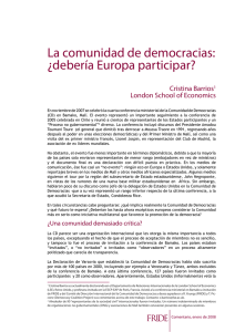 La Comunidad de Democracias: ¿Debería Europa participar?