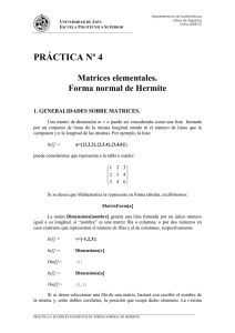 4. Matrices Elementales. Forma Normal de