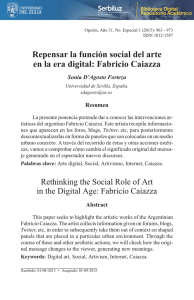 Repensar la función social del arte en la era digital: Fabricio Caiazza