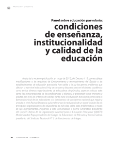 condiciones de enseñanza, institucionalidad y calidad