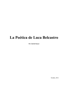 La Poética de Luca Belcastro