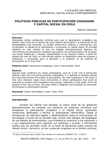 políticas públicas de participación ciudadana y capital