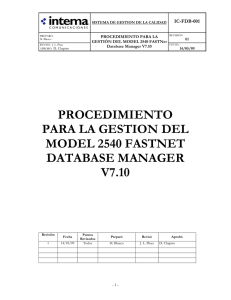 OBSOLETO ICFDB001 Procedimiento Gestion FastNet DDBB Mgr