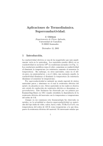 Aplicaciones de Termodinámica. Superconductividad.