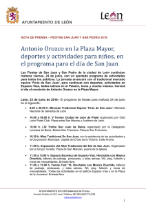 Antonio Orozco en la Plaza Mayor, deportes y actividades para nin