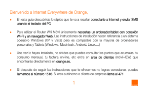 Bienvenido a Internet Everywhere de Orange,