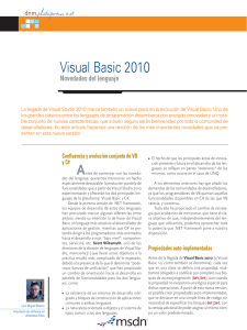 Visual Basic 2010. Configuración más simple y servicio de routi