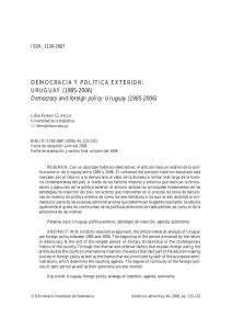 Uruguay, 1985-2006 - Universidad de Salamanca