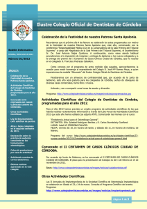 Circular número 1, año 2012 - Dentistas Córdoba, Colegio Oficial