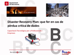 Disaster Recovery Plan: que fer en cas de pèrdua crítica de dades