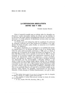 LA DEPURACIÓN ABSOLUTISTA ENTRE 1823 Y 1833