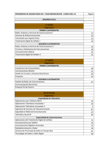 Programas de Asignaturas de Ingeniería de Telecomunicación