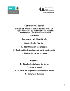 Contraloría Social Acciones del Comité de Contraloría Social: Anexos: