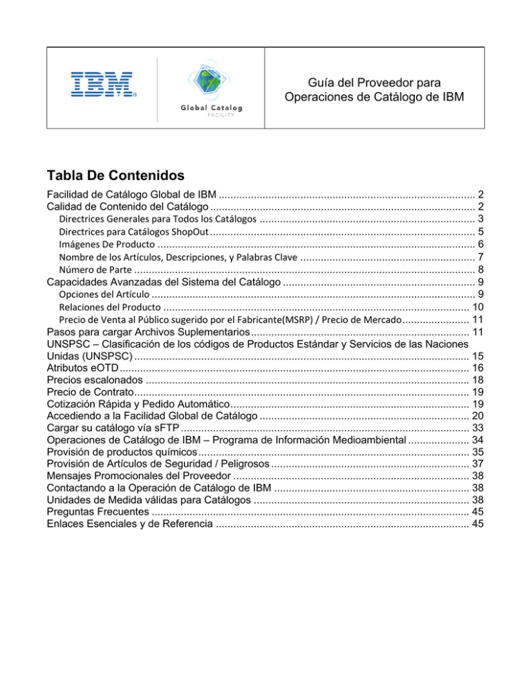 Catalog quality guidelines