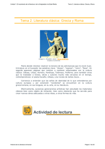 Tema 2. Literatura clásica: Grecia y Roma