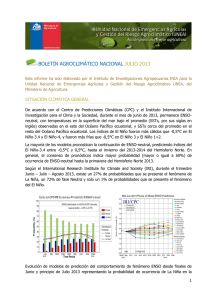boletín agroclimático nacional julio 2013