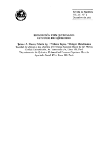 Vol. XV. N." 2 BIOSORCIÓN CON QUITOSANO: ESTUDIOS DE