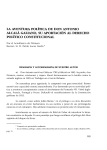 La aventura política de D. Antonio Alcalá Galiano, su aportación al