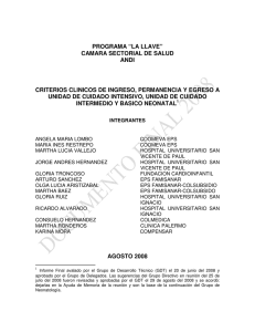 Criterios de Ingreso, Permanencia y Egreso UCI, UC Intermedio y