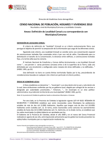 CENSO NACIONAL DE POBLACIÓN, HOGARES Y VIVIENDAS 2010