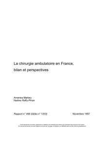 La chirurgie ambulatoire en France, bilan et perspectives