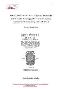 La Real Cédula de Carlos III (VI en Navarra) del año 1780