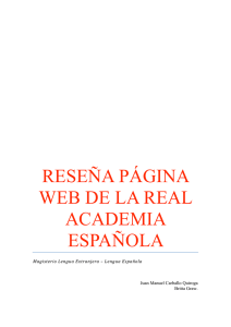 RESEÑA PÁGINA WEB DE LA REAL ACADEMIA ESPAÑOLA