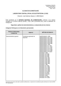 ALCANCE DE ACREDITACIÓN LABORATORIO CENTRAL OFICIAL