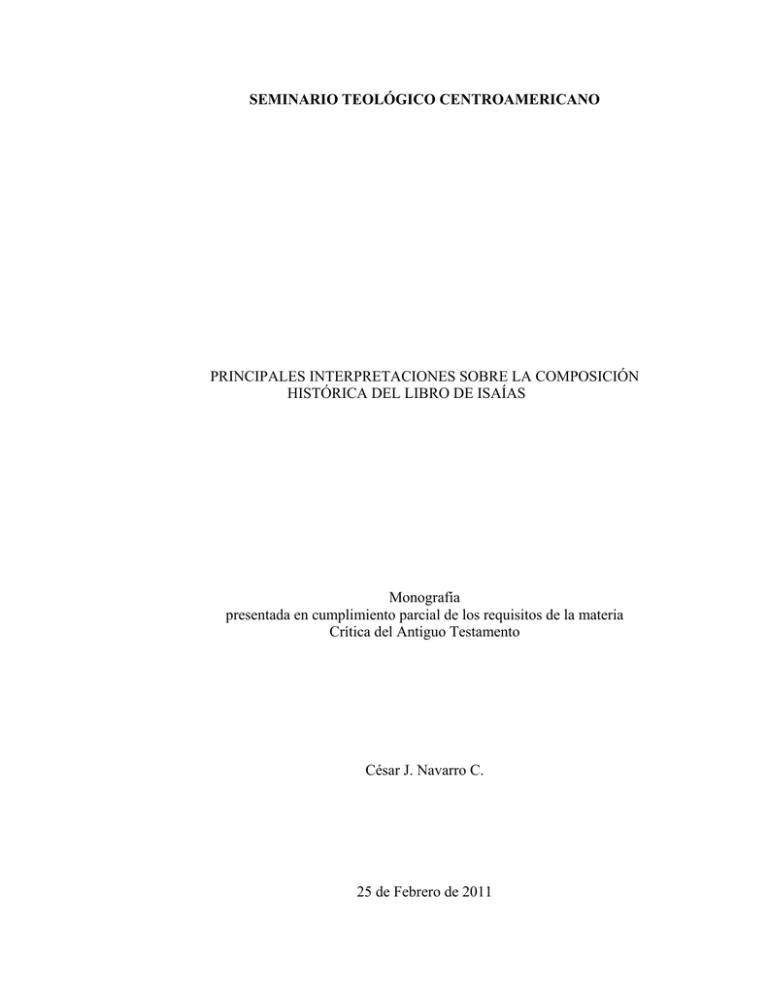 SEMINARIO TEOL GICO CENTROAMERICANO