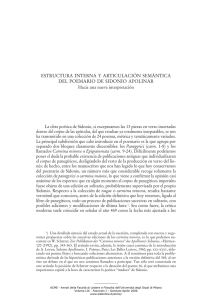 Estructura interna y articulación semántica del Poemario de Sidonio