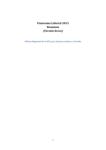 Panorama Laboral 2013 Resumen (Versión breve)
