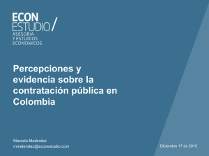 Percepciones y evidencia sobre la contratación pública en Colombia