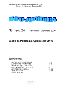 INFO-JURÍDICA -24 Nov-Des - Col·legi Oficial de Psicologia de