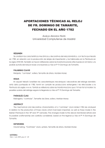 Aportaciones técnicas al reloj de Fr. Domingo de Tamarite, fechado