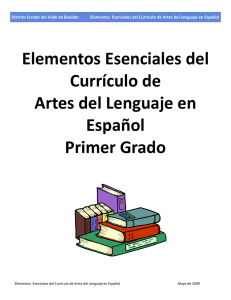 Elementos Esenciales del Currículo de Artes del Lenguaje en